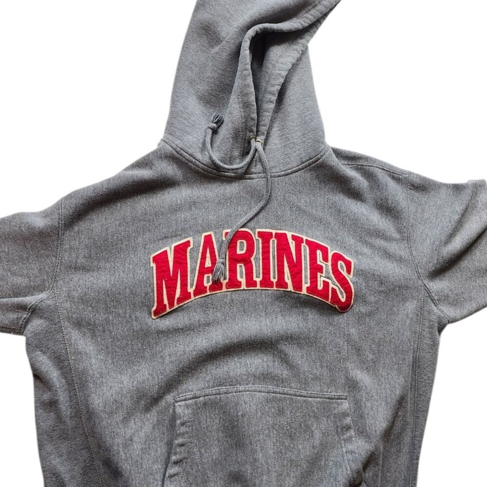 Pro Weave Marines Hoodie Mens Medium Vintage Sweatshirt USMC Kangaroo Pocket
